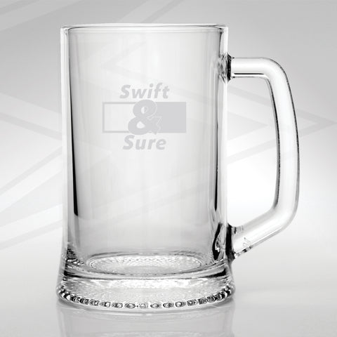 Royal Corps of Signals Glass Tankard Engraved Swift & Sure