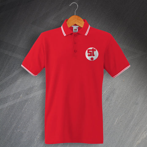 Swindon Football Polo Shirt Embroidered Tipped 1981