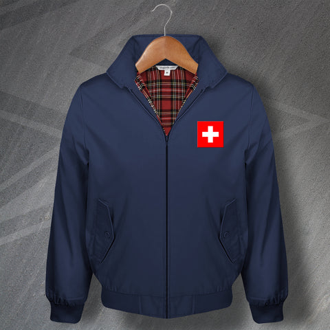 Flag of Switzerland Embroidered Harrington Jacket