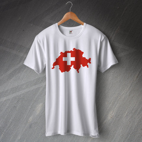 Switzerland T-Shirt Flag Map