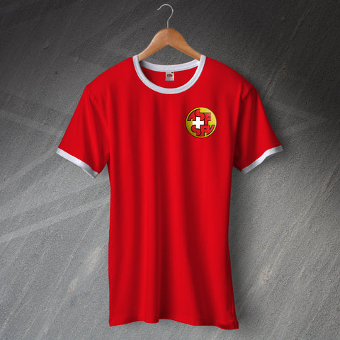 Switzerland Football Shirt Embroidered Ringer 1990