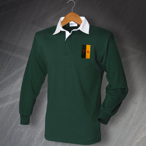 Territorial Army Rugby Shirt Embroidered Long Sleeve Colours & Lettering