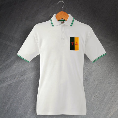 Territorial Army Polo Shirt Embroidered Tipped Colours & Lettering