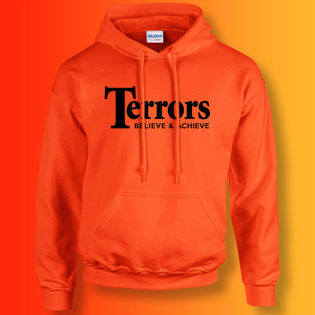 Terrors Hoodie with Believe & Achieve Design Orange