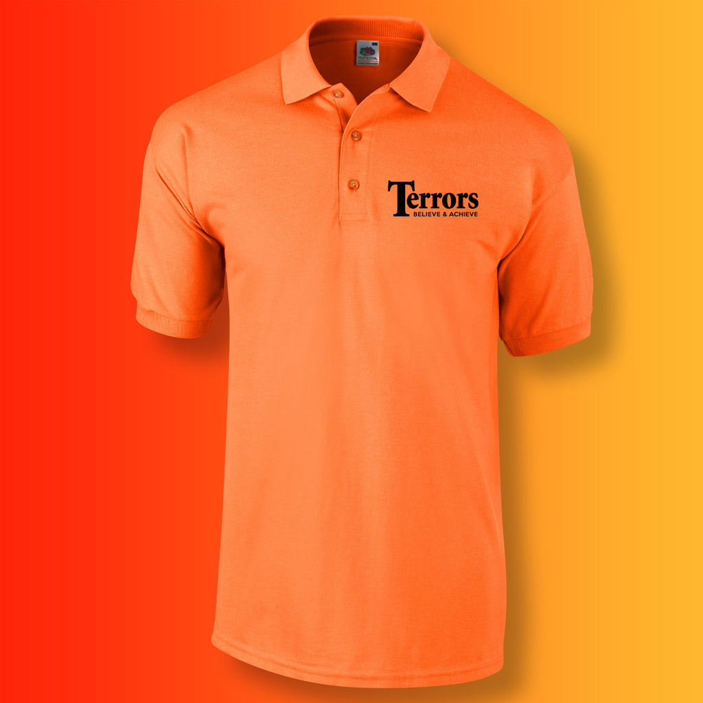 Terrors Polo Shirt with Believe & Achieve Design Orange