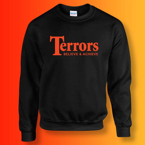 Terrors Sweater with Believe & Achieve Design Black