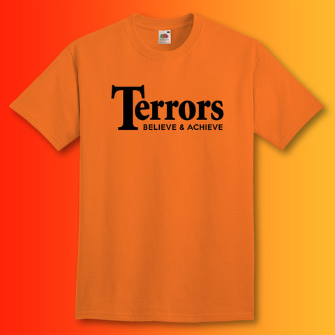 Terrors Shirt with Believe & Achieve Design Orange