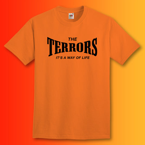 Terrors Shirt with It's a Way of Life Design Orange
