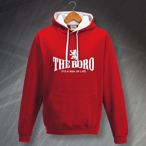 Middlesbrough Football Hoodie Contrast The Boro It's a Way of Life