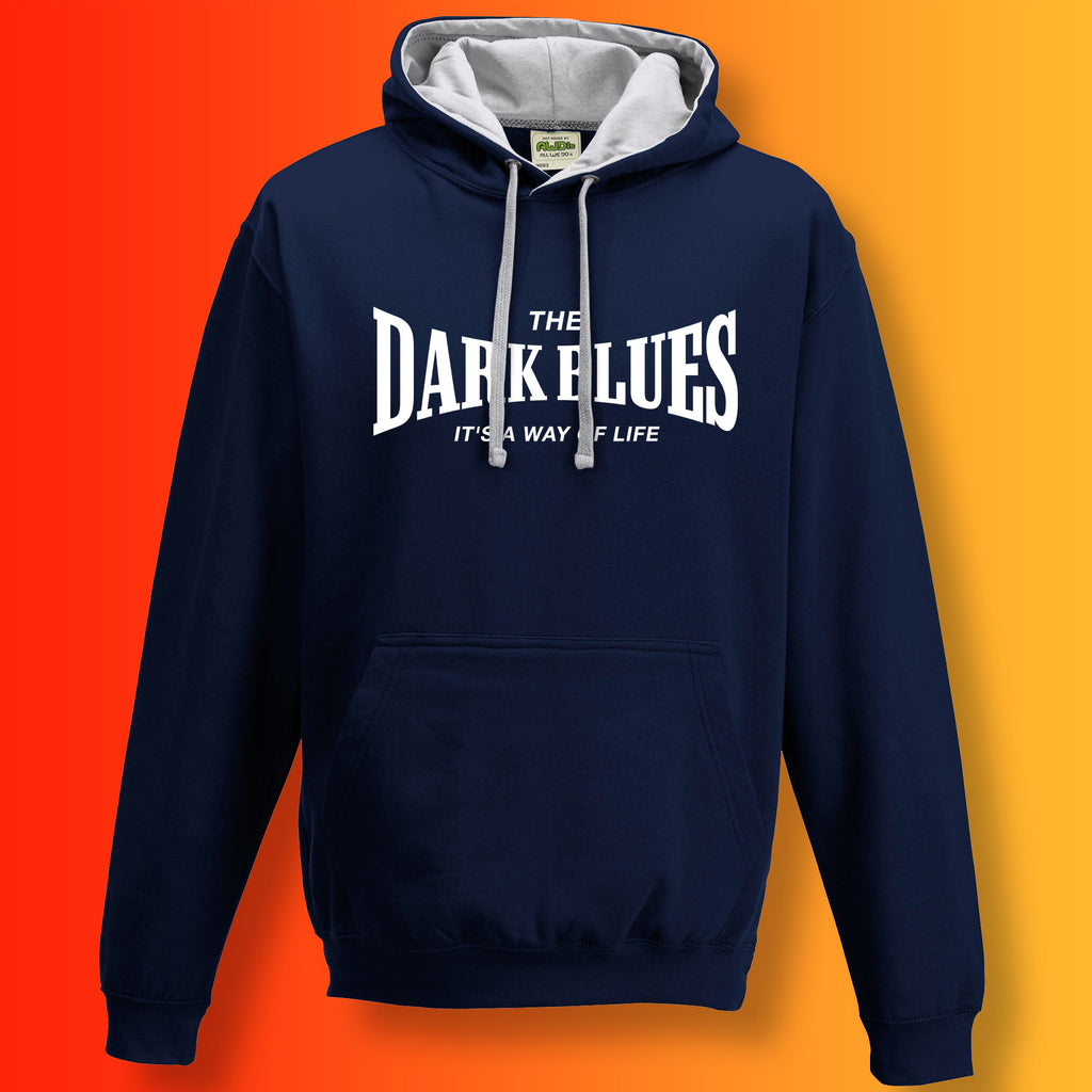 The Dark Blues Contrast Hoodie
