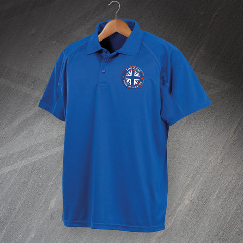 Rangers Football Polo Shirt Embroidered Air Cool The Gers Pride of Glasgow Union Jack