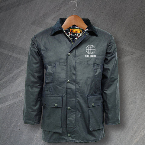 The Globe Pub Wax Jacket Embroidered Padded