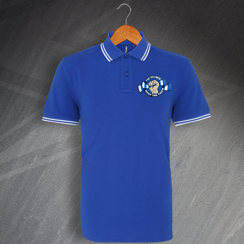Glossop North End Football Polo Shirt Embroidered Tipped The Hillmen Keep The Faith