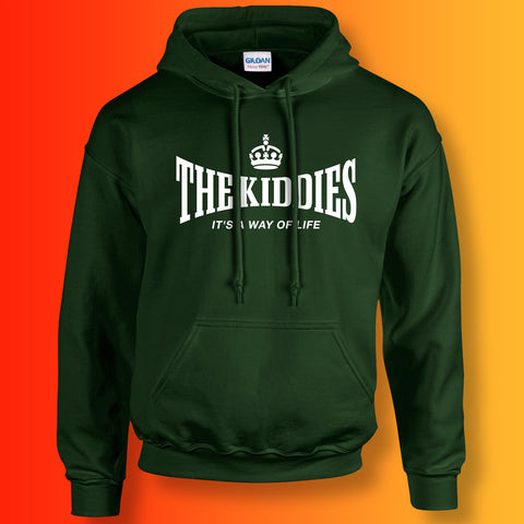 Kiddies Hoodie with It's a Way of Life Design Forest Green