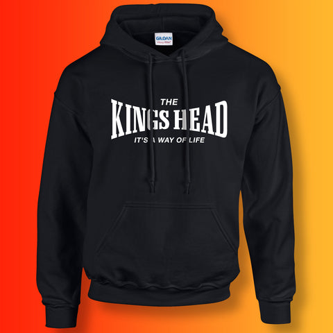 Kings Head Hoodie with It's a Way of Life Design Black