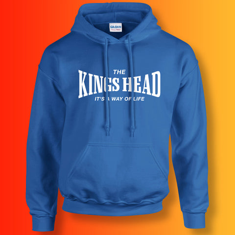 Kings Head Hoodie with It's a Way of Life Design Royal