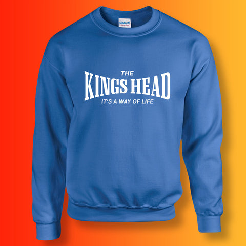 Kings Head Sweater with It's a Way of Life Design Royal