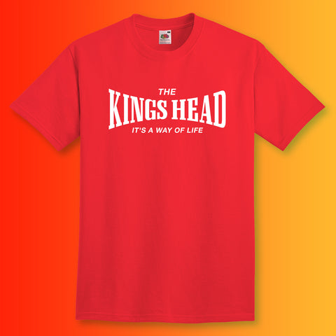 Kings Head T-Shirt with It's a Way of Life Design Red