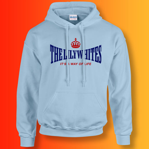 The Lilywhites Hoodie with It's a Way of Life Design Sky Blue