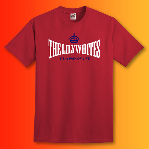 The Lilywhites T-Shirt with It's a Way of Life Design Brick Red