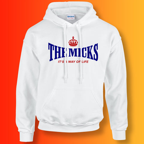 The Micks Hoodie with It's a Way of Life Design White