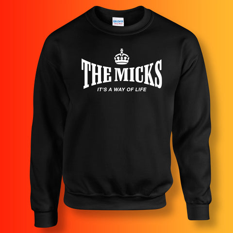 The Micks Sweater with It's a Way of Life Design Black