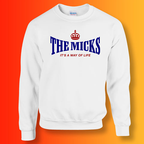The Micks Sweater with It's a Way of Life Design White