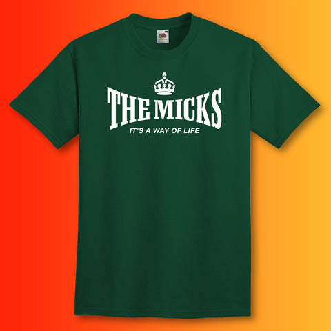 The Micks T-Shirt with It's a Way of Life Design Bottle Green