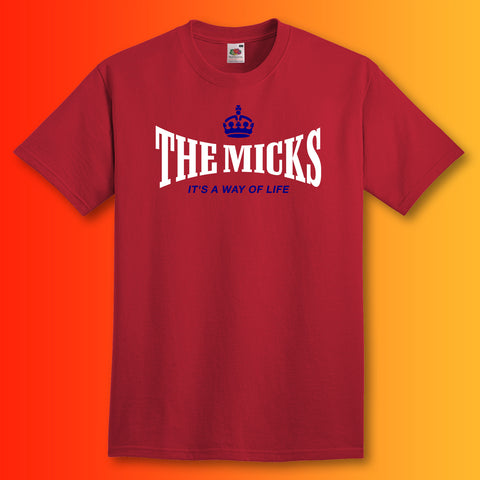 The Micks T-Shirt with It's a Way of Life Design Brick Red