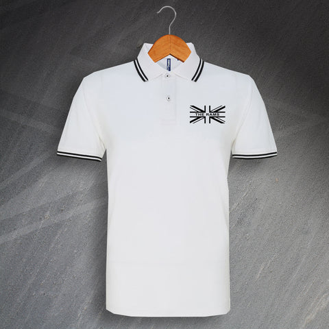 Derby Football Polo Shirt Embroidered Tipped The Rams Union Jack