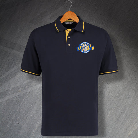 The Rhinos Rugby Polo Shirt Embroidered Contrast Keep The Faith
