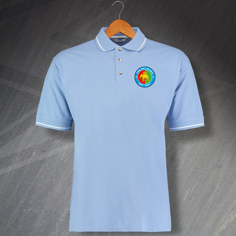 The Sky Blues Est 1883 Embroidered Contrast Polo Shirt