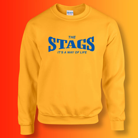 Stags Sweater with It's a Way of Life Design Gold
