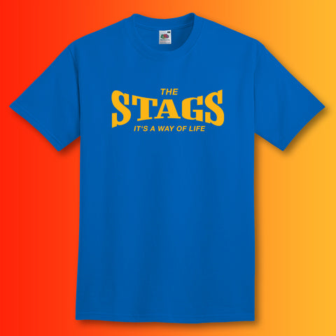 Stags Shirt with It's a Way of Life Design Royal Blue