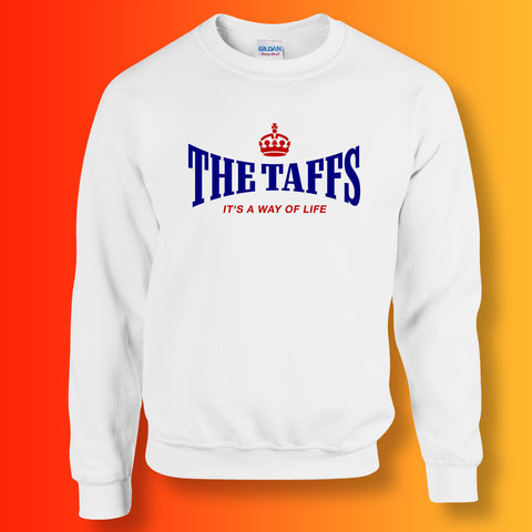The Taffs Sweater with It's a Way of Life Design White