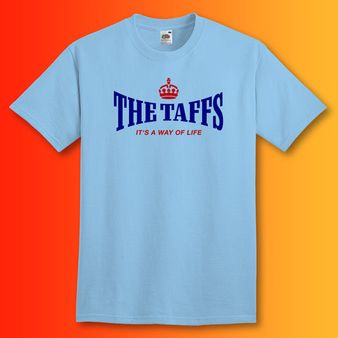 The Taffs T-Shirt with It's a Way of Life Design Sky Blue