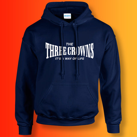 Three Crowns It's a Way of Life Hoodie Navy