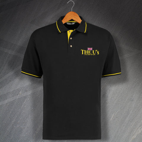 Oxford Football Polo Shirt Embroidered Contrast The U's It's a Way of Life