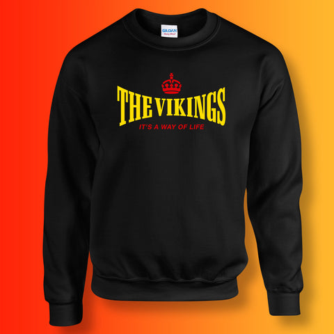 The Vikings Sweater with It's a Way of Life Design Black