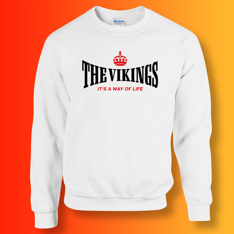 The Vikings Sweater with It's a Way of Life Design White