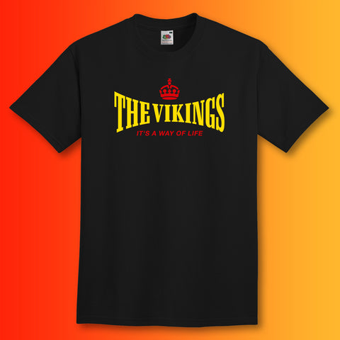 The Vikings T-Shirt with It's a Way of Life Design Black