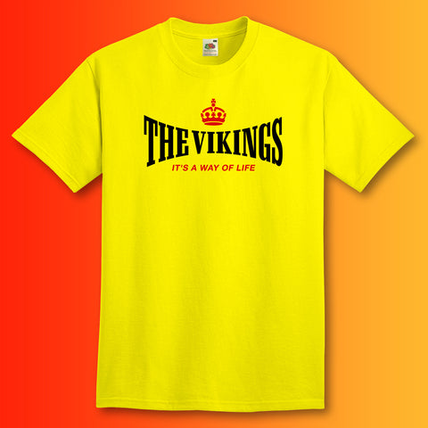 The Vikings T-Shirt with It's a Way of Life Design Yellow