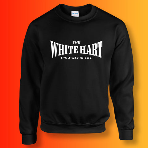 White Hart Sweater with It's a Way of Life Design Black