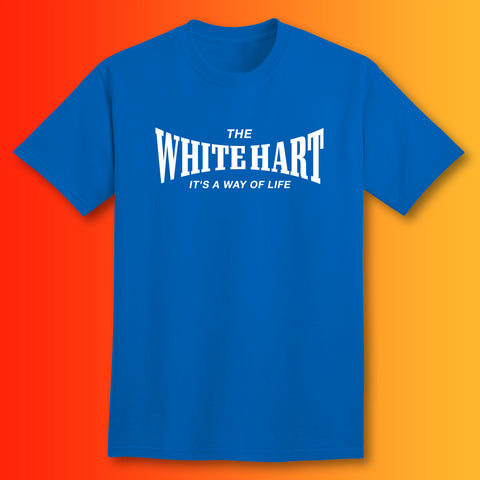 The White Hart T-Shirt with It's a Way of Life Design Royal