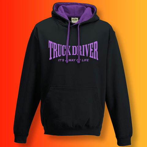 Truck Driver Contrast Hoodie with It's a Way of Life Design