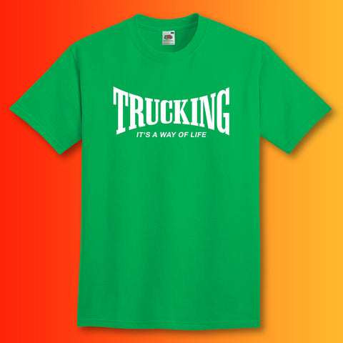 Trucking T-Shirt with It's a Way of Life Design Kelly