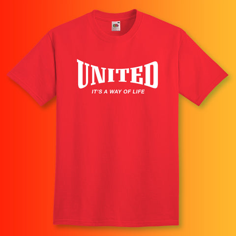 United Shirt with It's a Way of Life Design Red