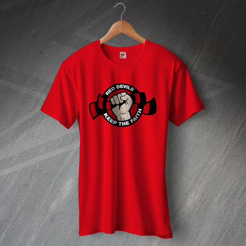 Salford Rugby T-Shirt Red Devils Keep The Faith
