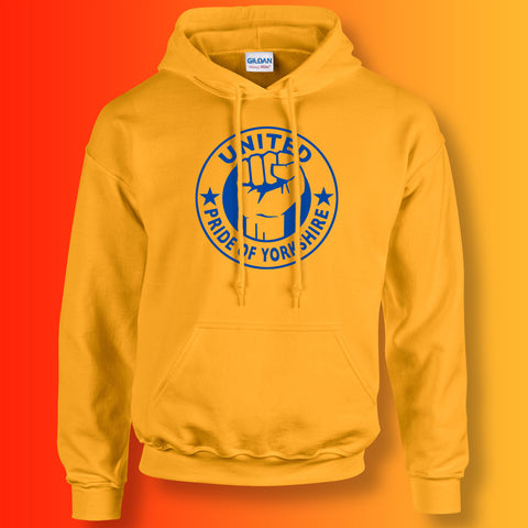 United Hoodie with The Pride of Yorkshire Design Gold