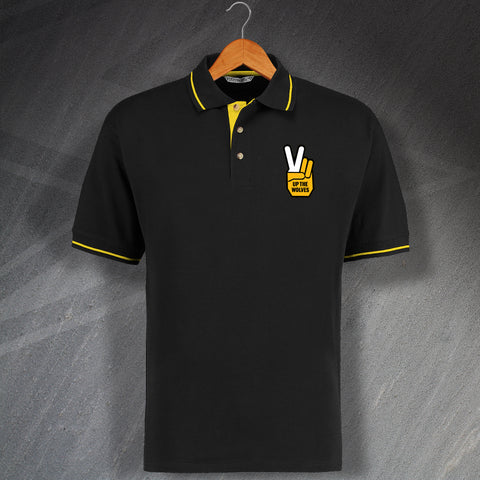 Wolves Football Polo Shirt Embroidered Contrast Up The Wolves